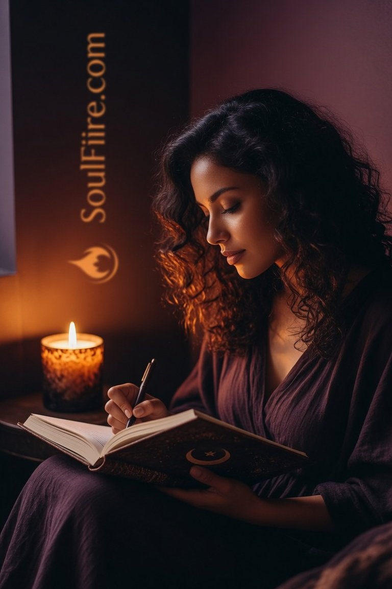 Woman writing in a journal