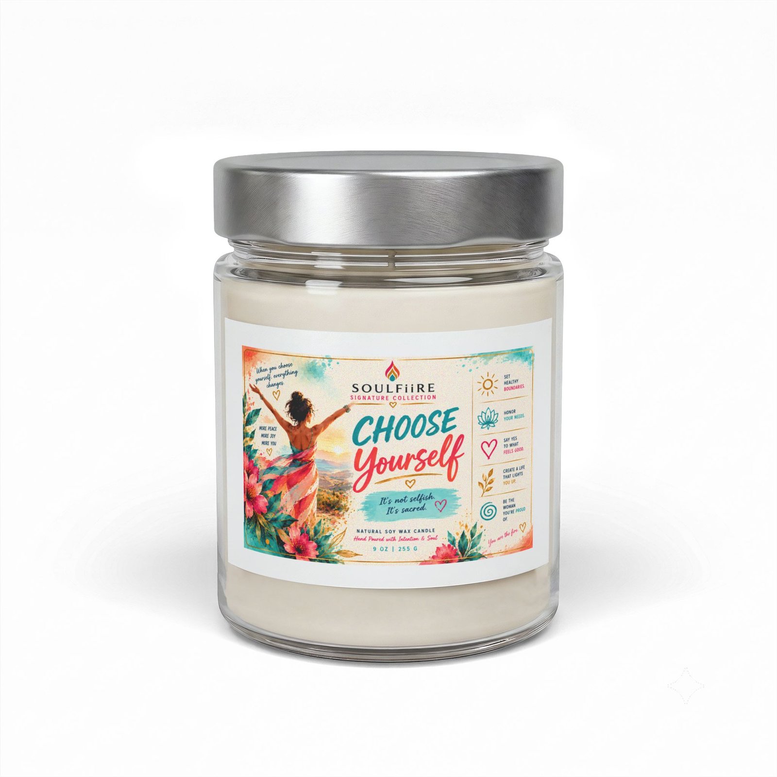 Choose Yourself — 9oz Soy Candle Jar Inspirational Self-Care